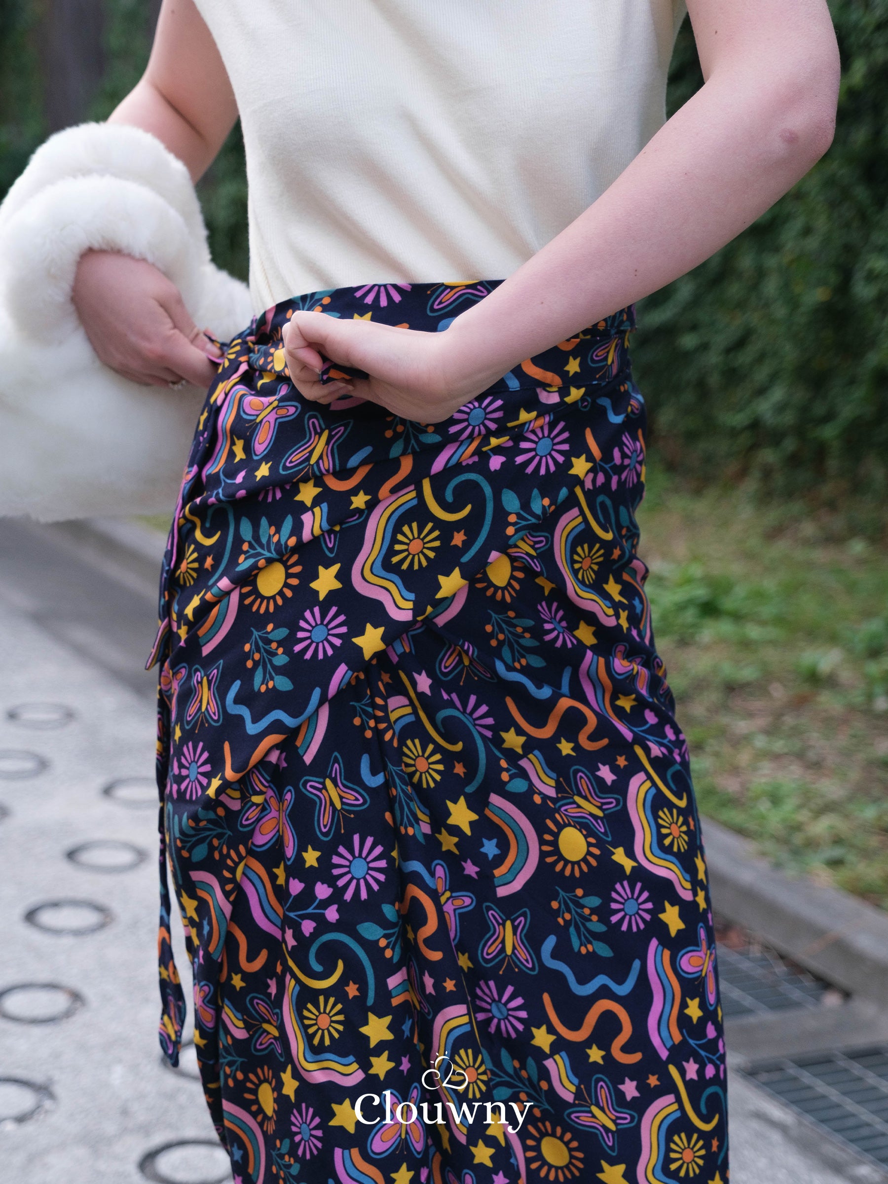 Tsuki Wrap Skirt - Navy